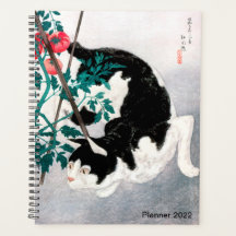 Cat with Tomato Plant by Takahashi, Japanese Art,