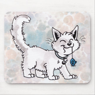 Cat with Toy Mouse Mousepad