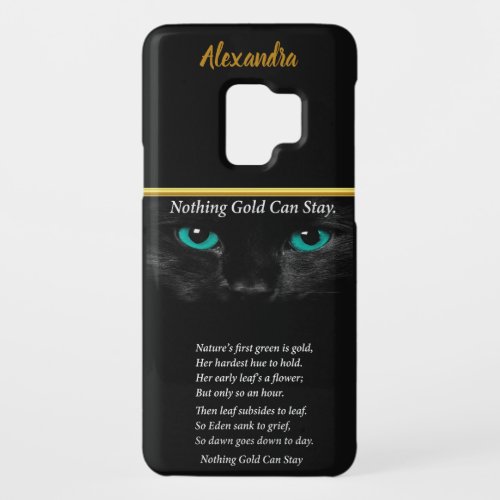 Cat with turquoise eyes Robert Frost poem Case_Mate Samsung Galaxy S9 Case