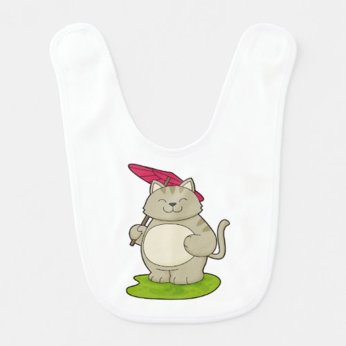 Cat with  Umbrella Baby Bib