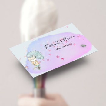 Cat With Umbrella Business Card by FairyWoods at Zazzle