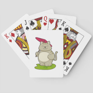 Cat with Umbrella Poker Cards