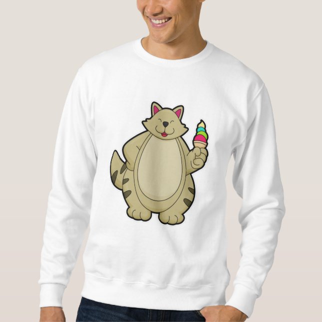 Cat with Waffle ice cream Sweatshirt (Front)