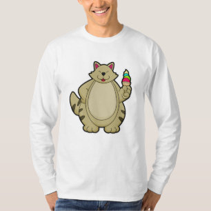 Cat with Waffle ice cream T-Shirt