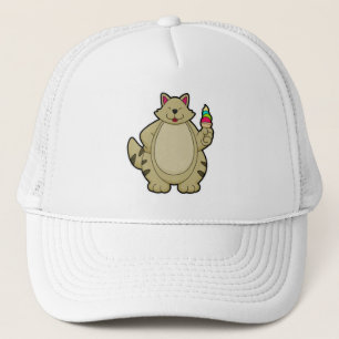 Cat with Waffle ice cream Trucker Hat