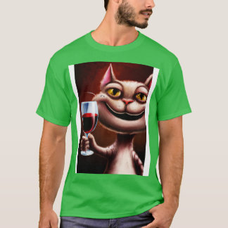 Cat with Wine 2 T-Shirt