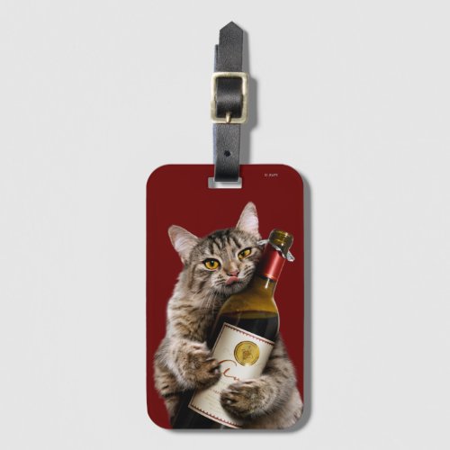 Cat With Wine Bottle Luggage Tag