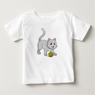 Cat with Wool yarn ball Baby T-Shirt