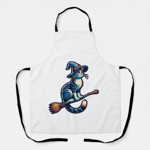 Cat Wizard Halloween Witch Mystical Cat Lovers Hal Apron