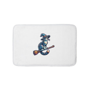 Cat Wizard Halloween Witch Mystical Cat Lovers Hal Bath Mat