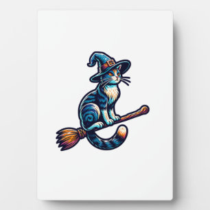 Cat Wizard Halloween Witch Mystical Cat Lovers Hal Plaque