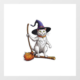 Cat Wizard Halloween Witch Mystical Cat Lovers Wall Decal