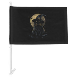 Cat Wizard Hat Funny Cute Witch Halloween Costume  Car Flag