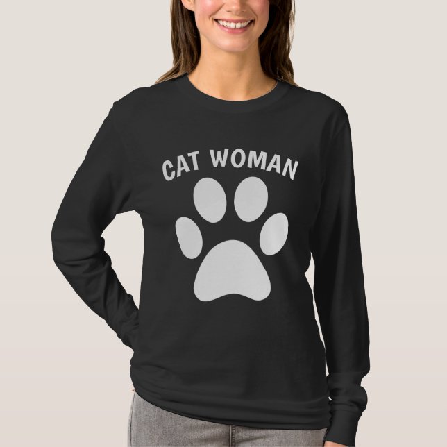 CAT WOMAN Funny Ladies Cat T-shirts (Front)