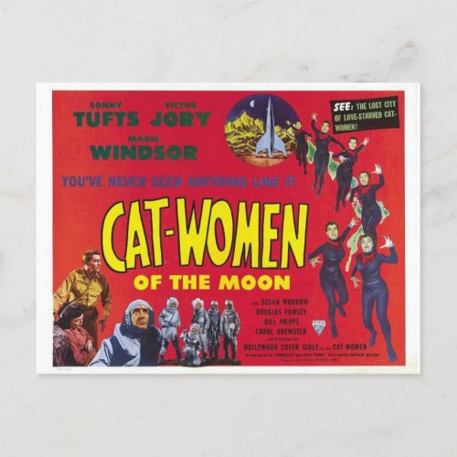 Cat Women of the Moon classic SF poster postcard