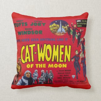 Cat Women of the Moon Throw Pillow