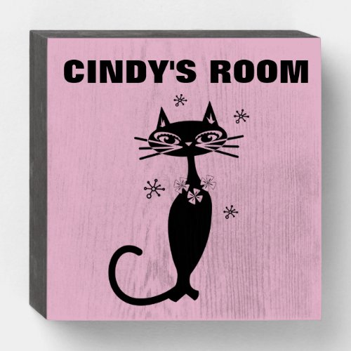CAT WOOD SIGN PERSONALIZED GIRLS ROOM