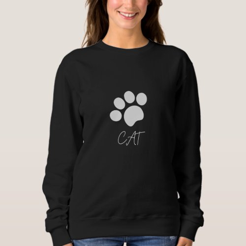 Cat Word Black Quality Womens Basic Sweatshirt