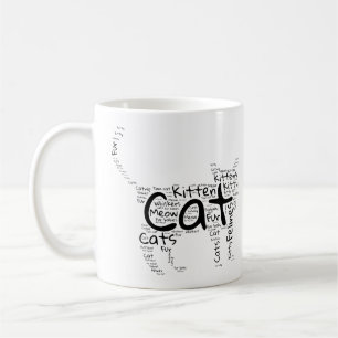 Cat Word Cloud Mug – Funny and Inspirational Pet