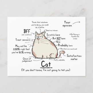 Cat Wordy Art Postcard