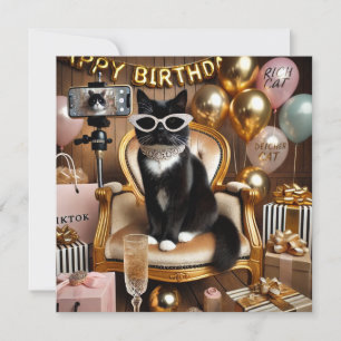 Cat Working Woman Party Invitation 