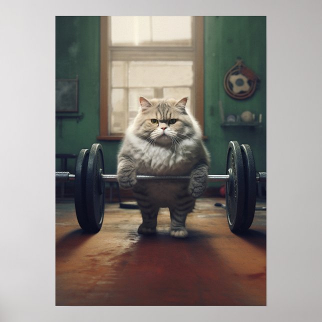 Cat Workout Gym Poster (Front)