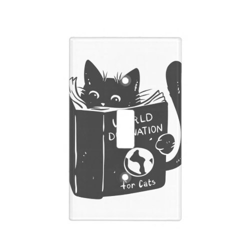 Cat world domination for cats _ Choose back color Light Switch Cover