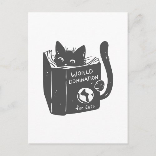 Cat world domination for cats _ Choose back color Postcard