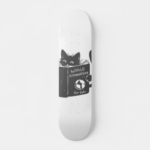 Cat world domination for cats - Choose back color Skateboard