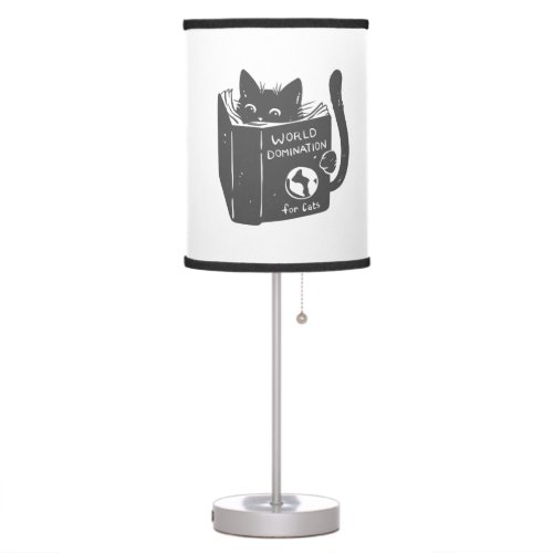 Cat world domination for cats _ Choose back color Table Lamp