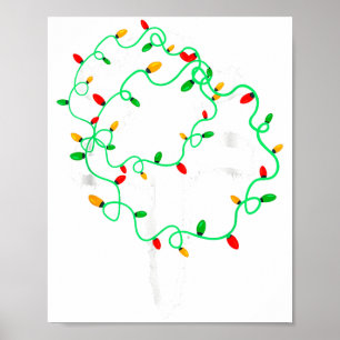 Cat Wrapped In Christmas Lights Meowy Cats Women M Poster