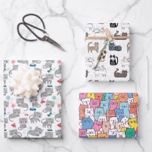 Cat Wrapping Paper, Kitten Gift Wrap, Animal Paper