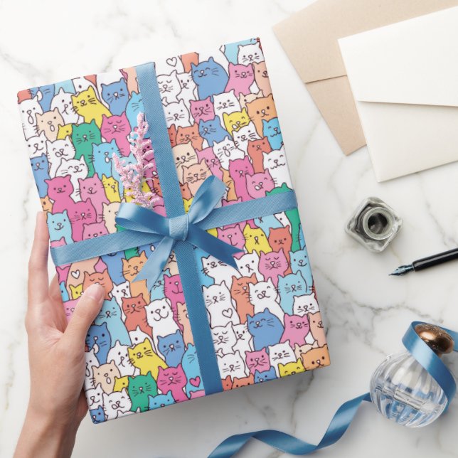 Cat Wrapping Paper, Kitty Gift Wrap, Feline Paper (Gifting)