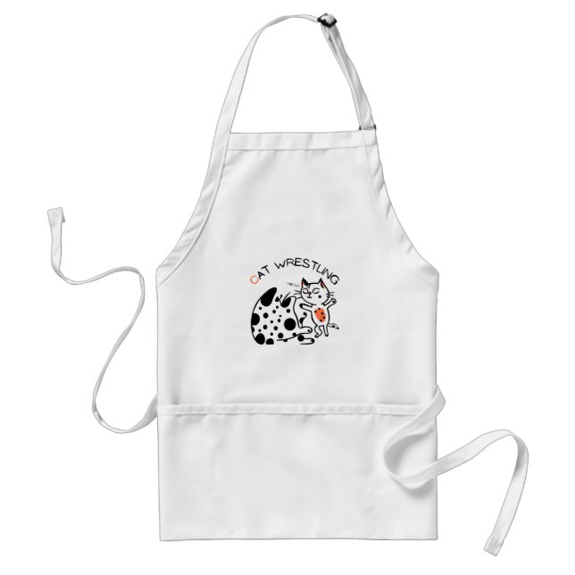 Cat Wrestling (Yanchan) Adult Apron (Front)