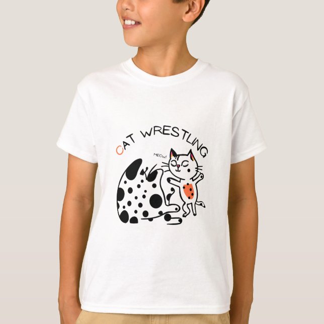 Cat Wrestling (Yanchan) T-Shirt (Front)