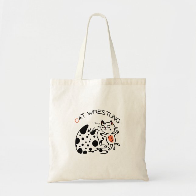 Cat Wrestling (Yanchan) Tote Bag (Front)