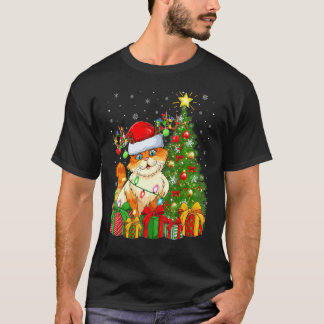 Cat Xmas Holiday Santa Cat Christmas Tree T-Shirt