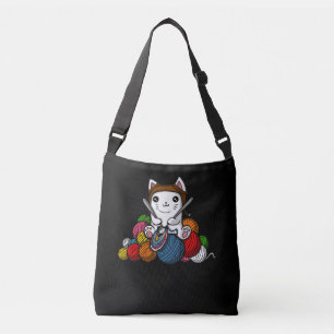 Cat Yarn Knitting Cute Kitten Pet Crossbody Bag