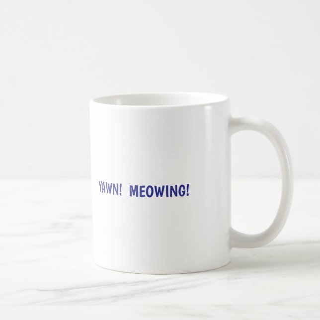 Cat yawns coffee mug (Right)
