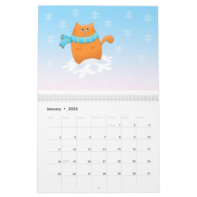 Cat Year of Cuteness Calendar (Jan 2026)
