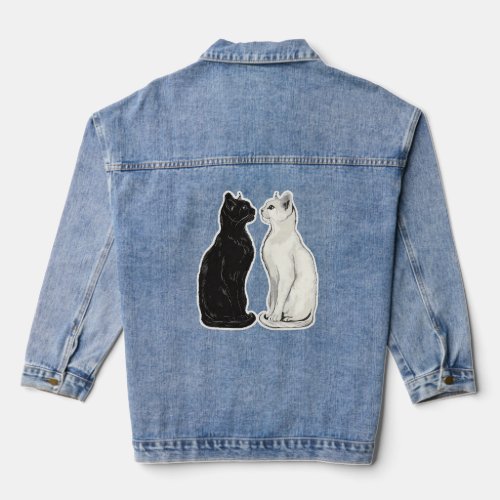 Cat Yin and Yang Denim Jacket