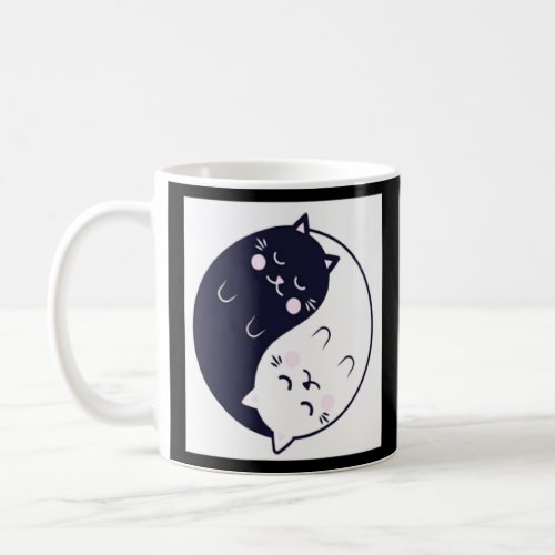 Cat Yin Yang Peace Loving Interconnected Cute  Coffee Mug