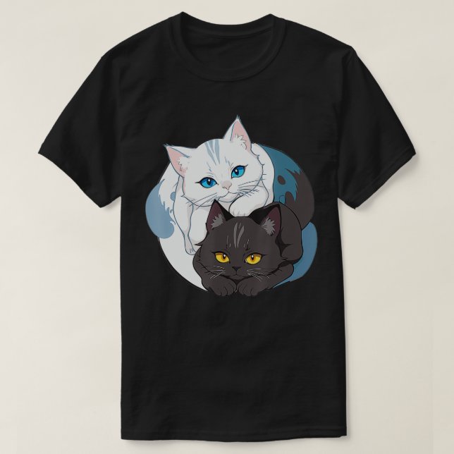 Cat Yin Yang  T-Shirt (Design Front)