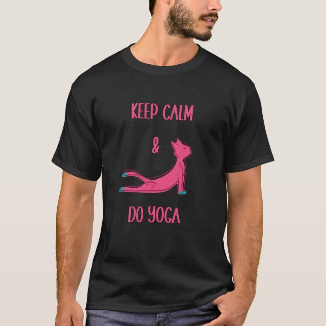 Cat Yoga Animals Workout Calm T-Shirt (Front)