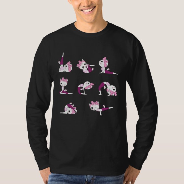 Cat Yoga Cats in Yoga Poses Sport T-Shirt (Front)