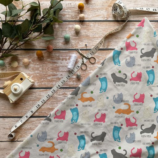 Cat Yoga Fabric