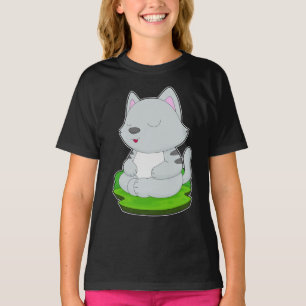 Cat Yoga Fitness Meditation T-Shirt