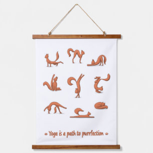 Cat Yoga Hanging Tapestry