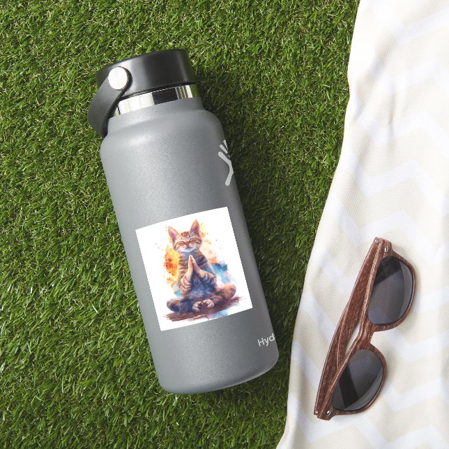 Cat Yoga Master Sticker (HydroFlask Insitu)