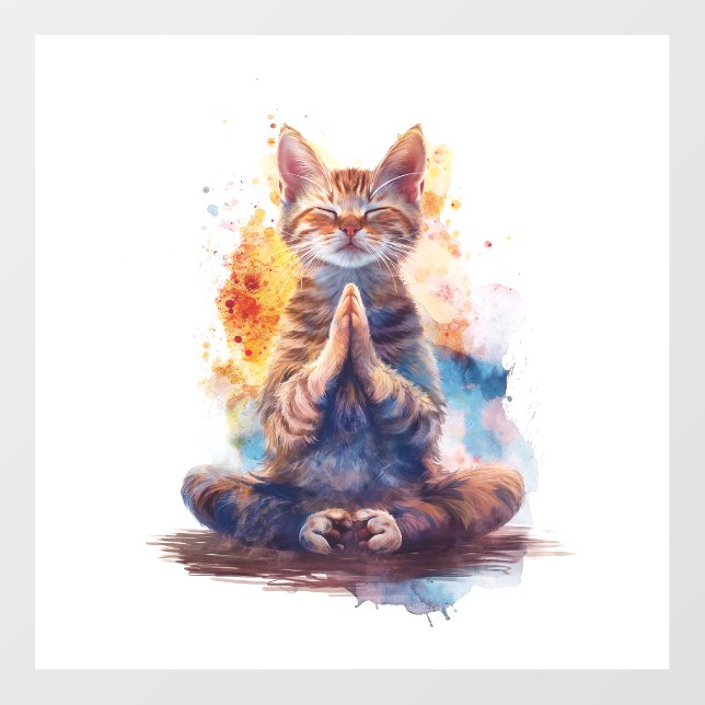 Cat Yoga Master Wall Decal (Front)